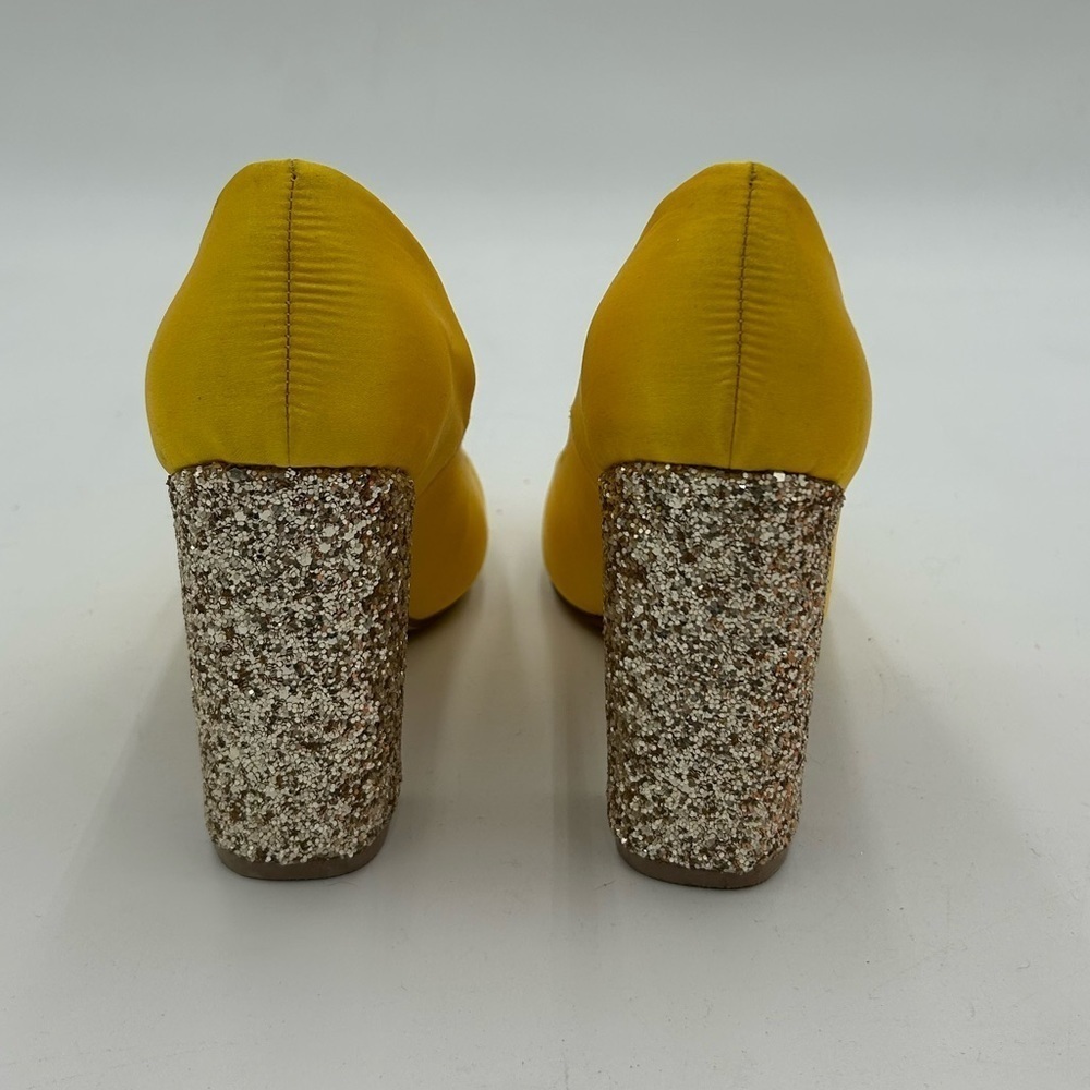 F5J Yellow Glitter Block Heels - Picture 4 of 5